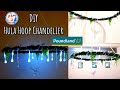 POUNDLAND DIY HACKS & DECOR IDEAS, Hula Hoop Chandelier with lights & flowers, Wedding Decoration