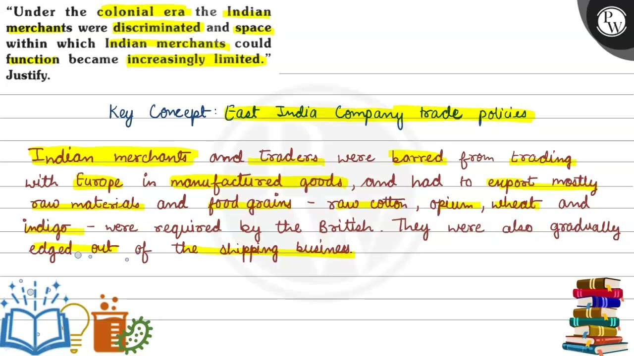 Under the colonial era the Indian merchants were discriminated and space within which Indian mer...