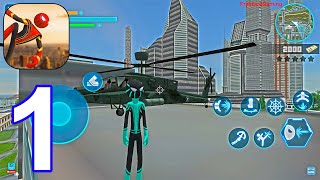 Spider Stickman Rope Hero - Gameplay Walkthrough Part 1 GTA Mode (Android,iOS) screenshot 3