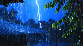 Relaxing Storm Night Ambience | Heavy Rain on Farmhouse Tin Roof for Sleep
