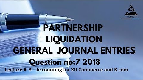 Partnership Liquidation General Entries | For XII Commerce and B.com Part 1 in Urdu/Hindhi