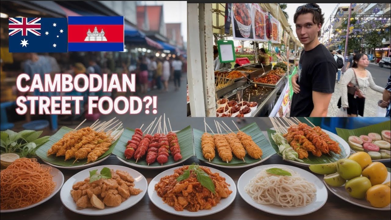 Австралиец впервые попробовал камбоджийскую уличную еду 🇦🇺🇰🇭 | ШОК 2,50 доллара!