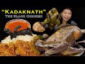 Eating kadaknath aka the black chicken curry jackfruit curry with rice nepali mukbang eating show