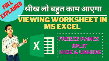 MS Excel - Viewing worksheet |Hide & Unhide | Freeze Panes | Split Option