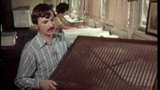 Papermaking by hand at Hayle Mill, England in 1976