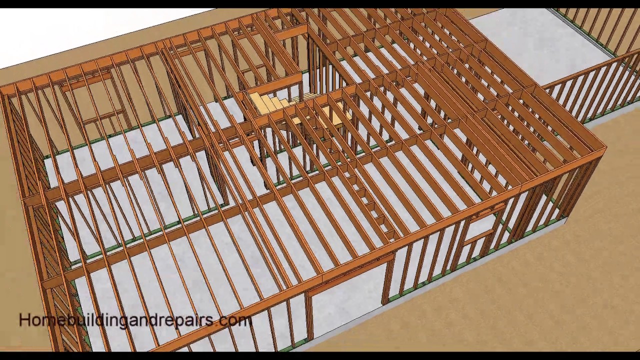 Two Story House Framing Part Three - Gable Roof and Garage 