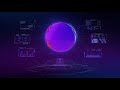 Cyberpunk Futuristic Earth Interface Looped Animation  | Free Footage