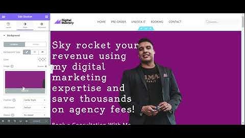 Elementor section background image add or edit