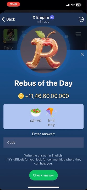 X Empire | Rebus Of The Day | Riddle Of The Day | Stock Exchange Card