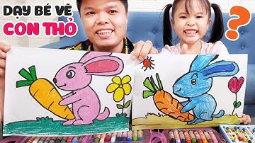 Dạy vẽ con thỏ và củ cà rốt từng bước dễ hiểu || How to draw a Rabbit
