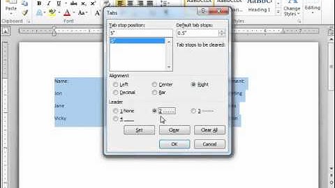 Word 2010 Tutorial Using the Tabs Dialog Box Microsoft Training Lesson 11.2