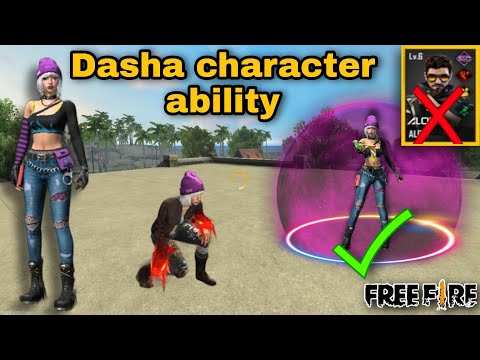 dasha character ability in free fire//ff dasha character skill ability test//Garena Free Fire