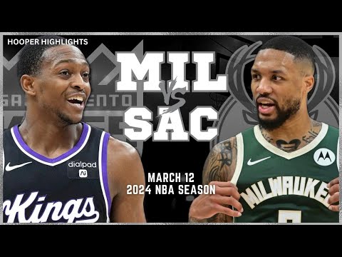 Milwaukee Bucks vs Sacramento Kings Full Game Highlights | Mar 12 | 2024 NBA Season