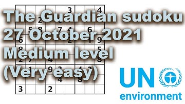 Sudoku solution The Guardian sudoku 27 October 2021 Medium level (very easy)