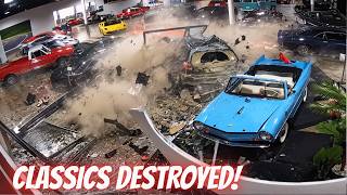 Driver Crashes Through Wall Into Classic Car Collection - Driving Fails - Learn How to Drive #1620