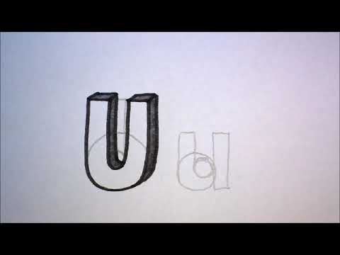 Welp How to draw the letter U in 3D | Hoe teken je de letter U in 3D TG-46