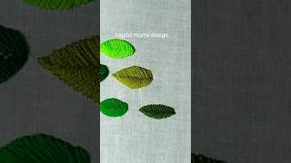 Unique fishbone stitch leaf embroidery for beginners #shorts