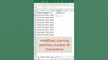 Excel left mid right functions || substring in excel || left right functions #shorts #shortvideo