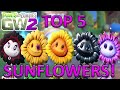 TOP 5 SUNFLOWERS - Plants vs Zombies Garden Warfare 2 "TOP 5 CHARACTERS"