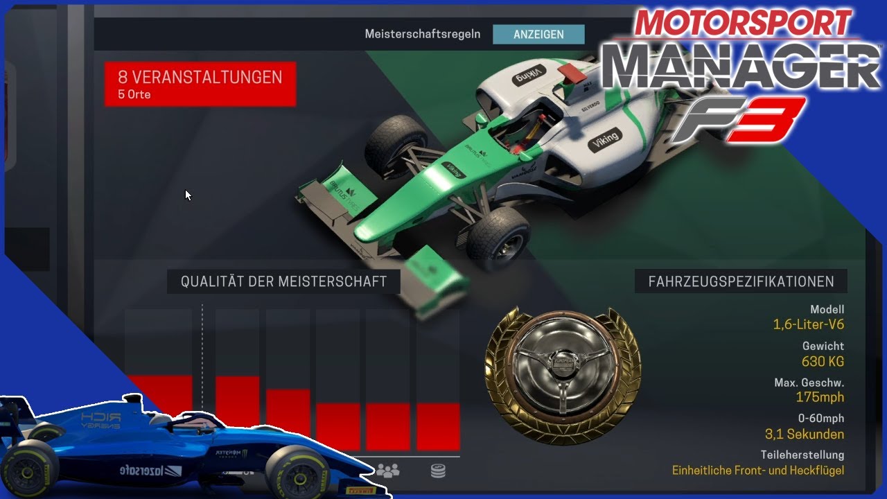 Start in der Formel 3 F1 2022 Mod Motorsport Manager