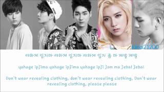 NU'EST - Don't Wear Revealing Clothes(야하게 입지마) [Hangul/Rom/English] Color & Picture Coded HD chords