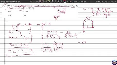 XIP&COQ069 _ Let T_nbe the number of all possible triangles formed by joining vertices of an n-