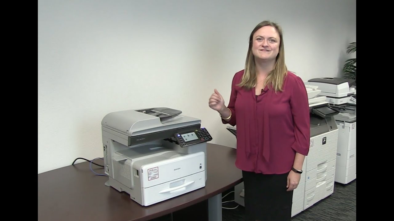 How to copy, scan and fax on Ricoh 301 multifunction copier - YouTube