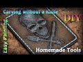 Diy leather craft carving without a knife homemade tools and easy painting a guide for beginners