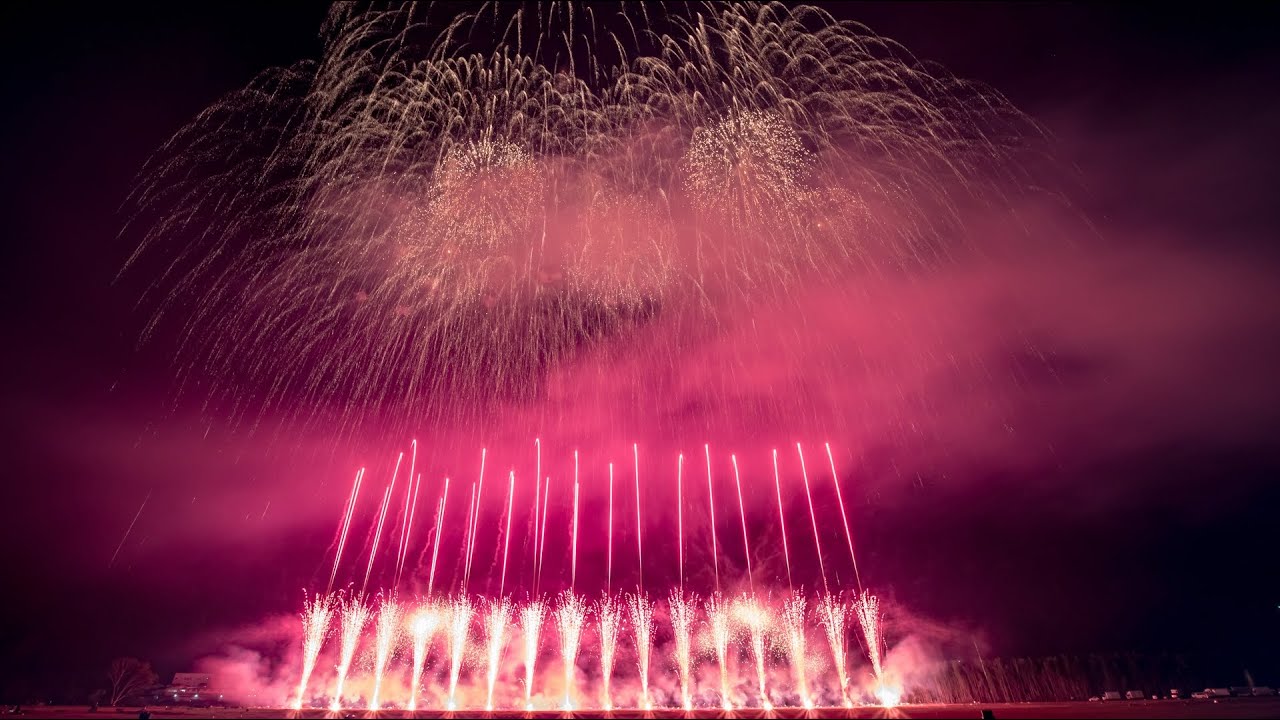 [HDR] にし阿波の花火 2025 テーマファイア 「麒麟」伊那火工堀内煙火店 ♪Footsteps of Doom / 進撃の巨人OST