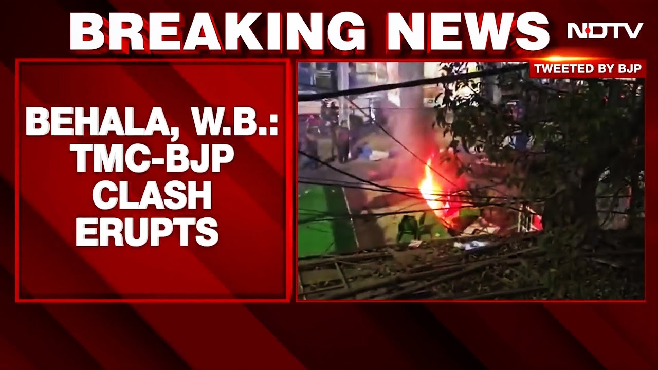 Trinamool, BJP Supporters Clash near Kolkata, Makeshift Stage Set On Fire