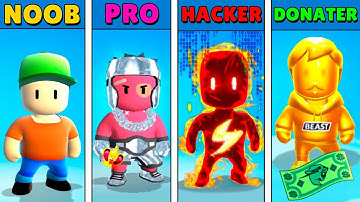 NOOB vs PRO vs HACKER vs DONATER in Stumble Guys! #3
