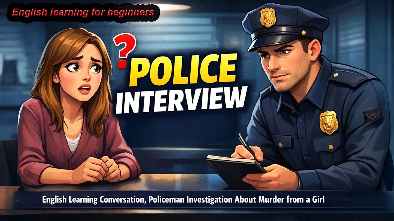 Policeman Investigation About Murder from a Girl | Crime Story | English Learning Conversation