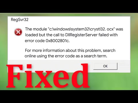 How To Fix Error Code 0x8002801c While Calling To Dllregisterserver On Windows 10/8/7/8.1