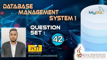 DBMS | Question Set 42 | Java Institute | Bhathiya Jayasinghe