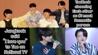 Jungkook said “I love you” to Taehyung on national TV (Sweet night and Your eyes tell  analysis)