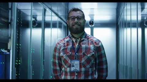 Adult Bearded Engineer in Server Room | Stock Footage - Envato elements
