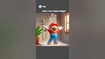 Mario Loves Cold Showers🧊🚿 #mario #aigenerated #memes #chatgpt #shorts #funny #comedyvideos #ai