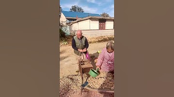 The entire process of peanut shelling