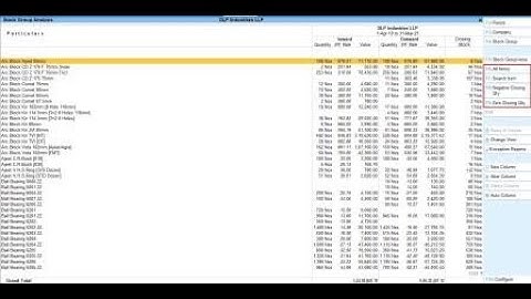 Tally Add On : Closing Stock in Movement Analysis in Tally Prime Software