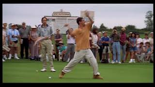 Happy Gilmore impales an innocent bystander through the throat