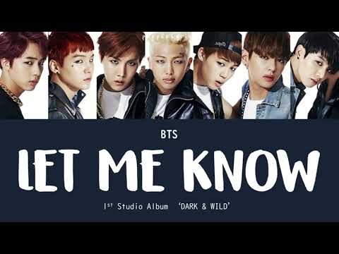 BTS 방탄소년단 Let Me Know 1st Studio Album Dark Wild LYRICS 가사 Line Distribution