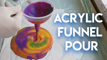 MULTI COLOR ACRYLIC PAINTING | EASY FUNNEL POURING TECHNIQUE FOR BEGINNERS