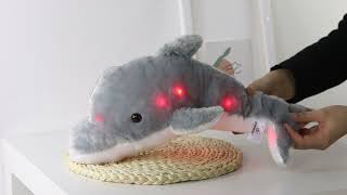 Houwsbaby LED Musical Stuffed Dolphin Floppy Singing Light Up Adorable Plush Toy screenshot 2