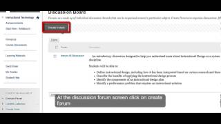 Creating a Discussion Forum - Blackboard Learn