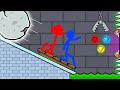 Watergirl and Fireboy Stickman animation -( ice light run 2)  Diamond Parkour 2.