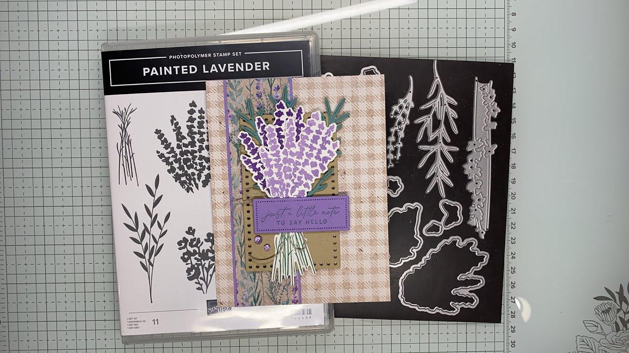 １点限り♡スタンピンアップ　新作ラベンダースタンプ&ダイ Stampin' Up! Painted Lavender Just A Note Card Tutorial - YouTube