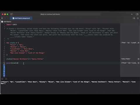 Swift Dictionaries Practice Problems