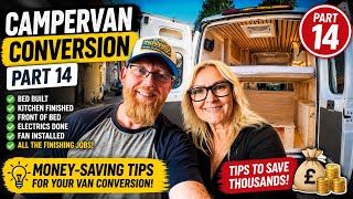 Campervan Conversion Part 14- Bed, kitchen and starting the finishing touches. Money saving tips too