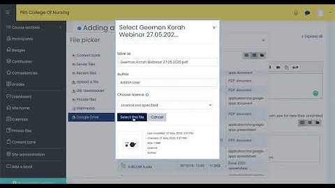 How to attach a file from Google Drive to Moodle?