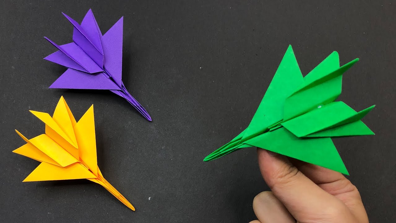 How to Make an F-16 Fighter Jet - Easy Origami Paper Plane Tutorial ...